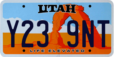 UT license plate Y239NT