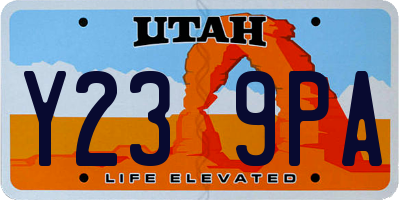 UT license plate Y239PA
