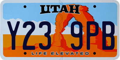 UT license plate Y239PB