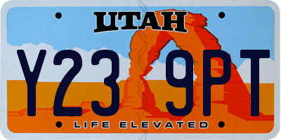 UT license plate Y239PT