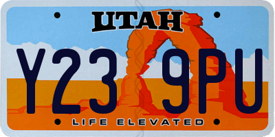 UT license plate Y239PU