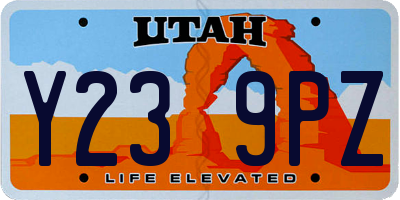 UT license plate Y239PZ