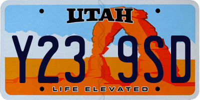UT license plate Y239SD