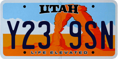 UT license plate Y239SN