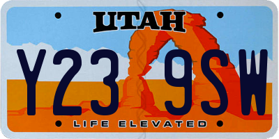 UT license plate Y239SW