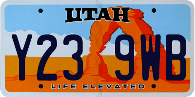 UT license plate Y239WB