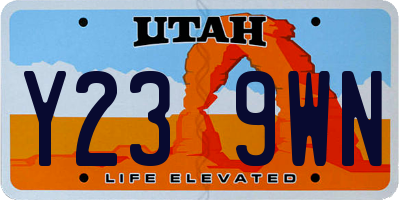 UT license plate Y239WN