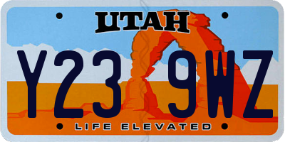 UT license plate Y239WZ