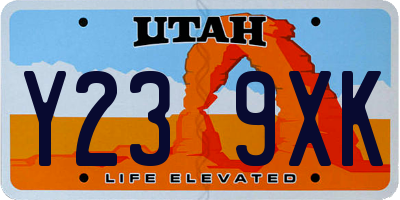 UT license plate Y239XK