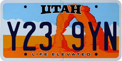 UT license plate Y239YN