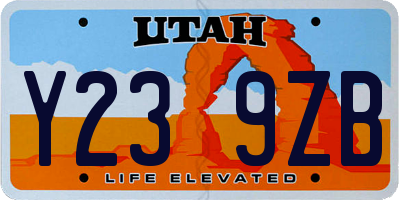 UT license plate Y239ZB