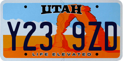 UT license plate Y239ZD