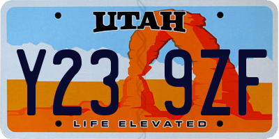 UT license plate Y239ZF