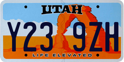 UT license plate Y239ZH
