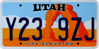 UT license plate Y239ZJ