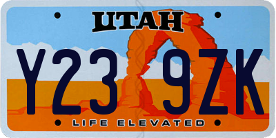 UT license plate Y239ZK