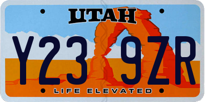 UT license plate Y239ZR