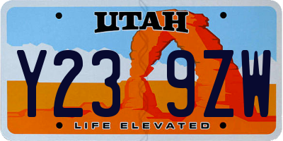UT license plate Y239ZW