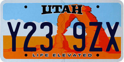 UT license plate Y239ZX