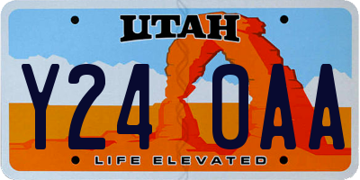 UT license plate Y240AA