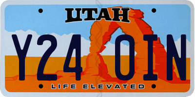 UT license plate Y240IN
