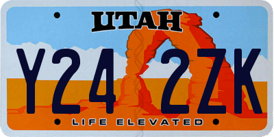 UT license plate Y242ZK