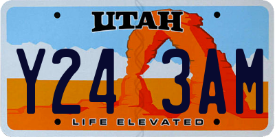 UT license plate Y243AM