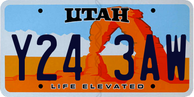 UT license plate Y243AW