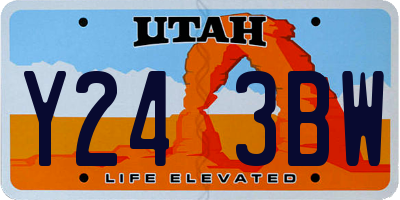 UT license plate Y243BW