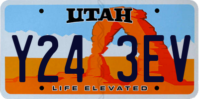 UT license plate Y243EV