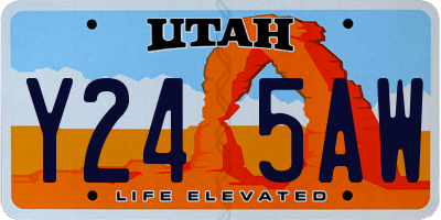 UT license plate Y245AW