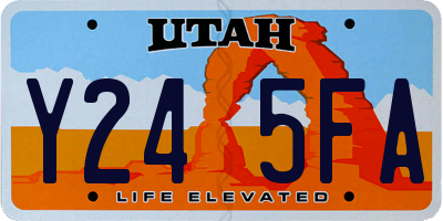 UT license plate Y245FA