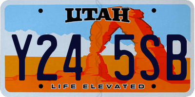 UT license plate Y245SB