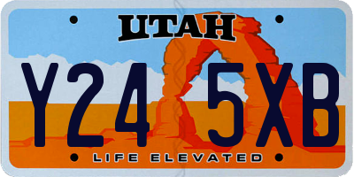UT license plate Y245XB