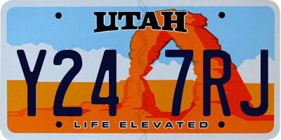 UT license plate Y247RJ
