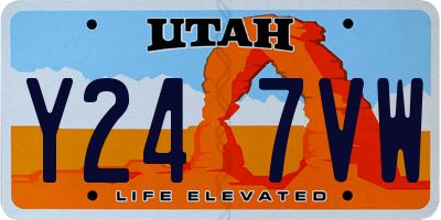UT license plate Y247VW