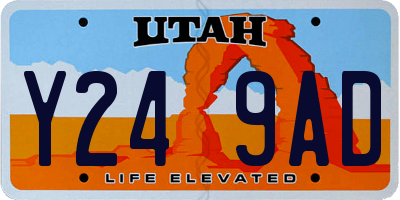UT license plate Y249AD