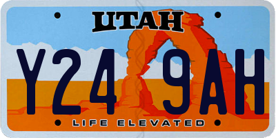 UT license plate Y249AH
