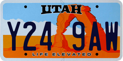 UT license plate Y249AW