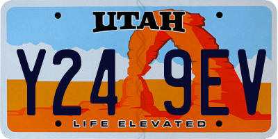 UT license plate Y249EV