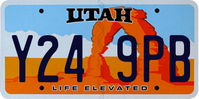 UT license plate Y249PB