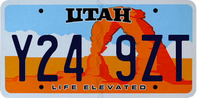 UT license plate Y249ZT
