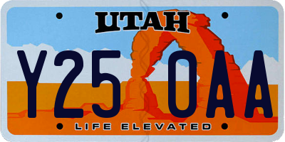 UT license plate Y250AA