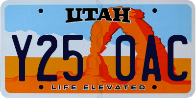 UT license plate Y250AC