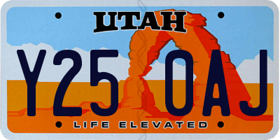 UT license plate Y250AJ