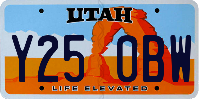 UT license plate Y250BW