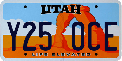 UT license plate Y250CE