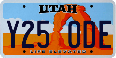 UT license plate Y250DE
