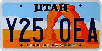 UT license plate Y250EA