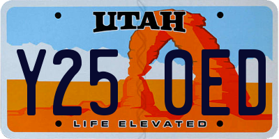 UT license plate Y250ED